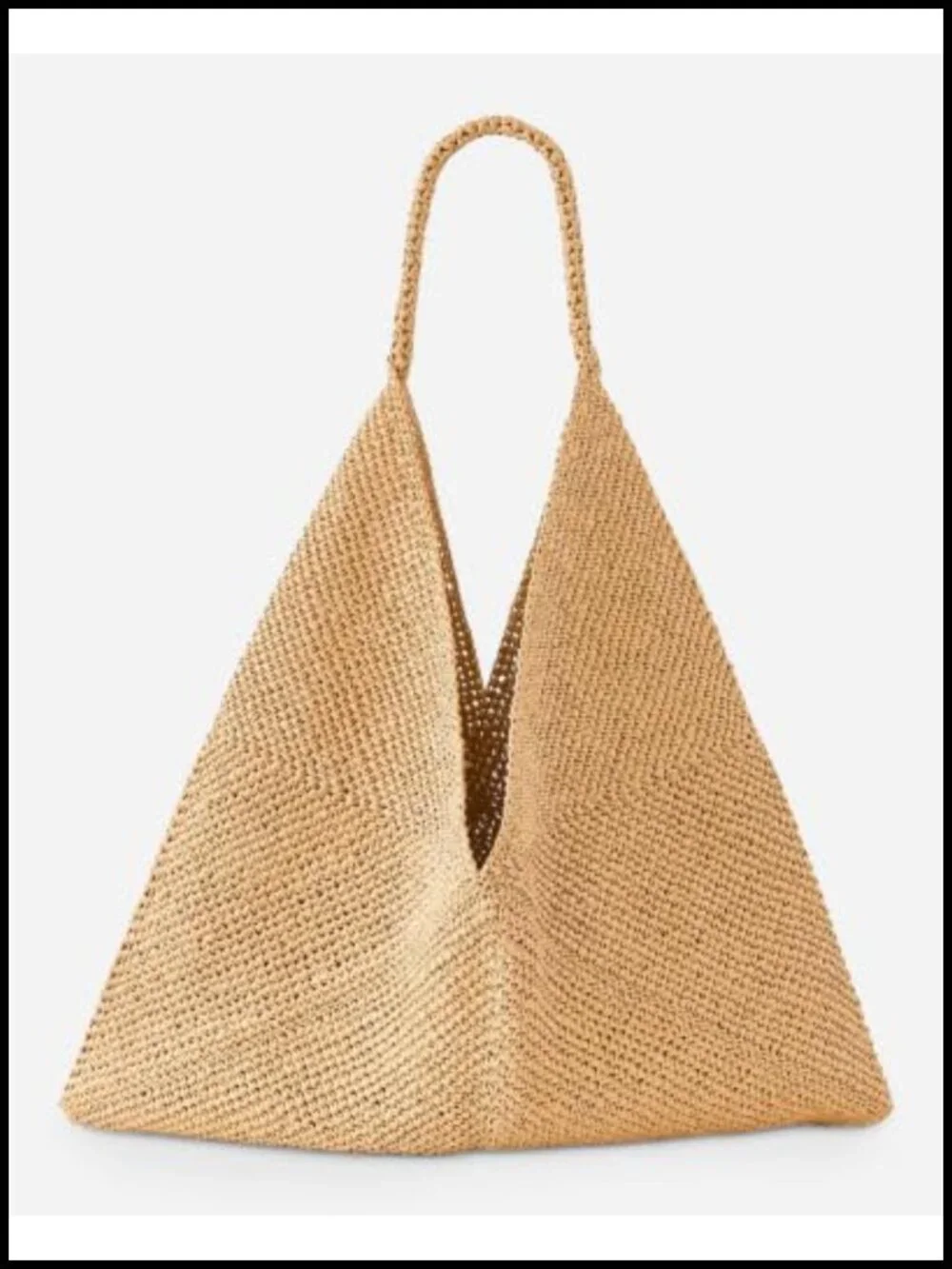 Woven Tubular Handle Hobo Bag - Solid Shoulder Bag